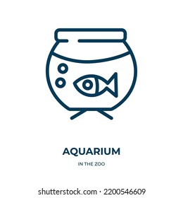 Aquarium icon. Linear vector illustration from in the zoo collection. Outline aquarium icon vector. Thin line symbol for use on web and mobile apps, logo, print media.