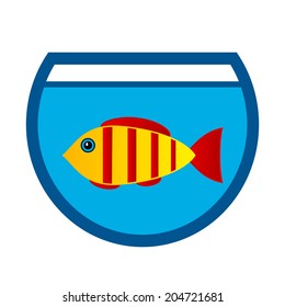 Aquarium icon on white background. Vector illustration.