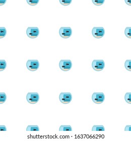 Aquarium icon pattern seamless isolated on white background. Editable flat Aquarium icon. Aquarium icon pattern for web and mobile.