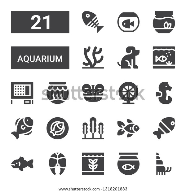 Aquarium Icon Set Collection 21 Filled Stock Vector (Royalty Free ...