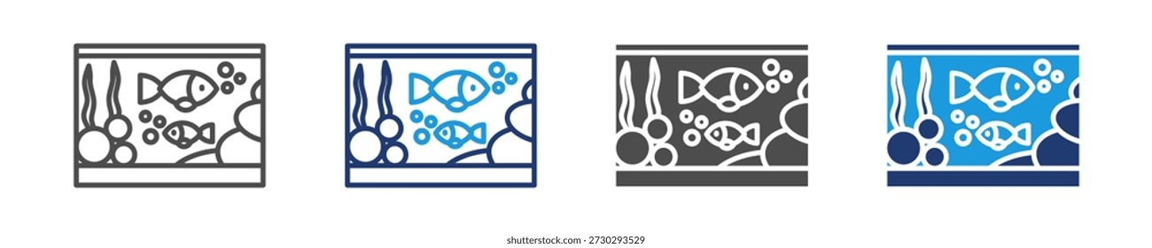 aquarium icon set multiple syle