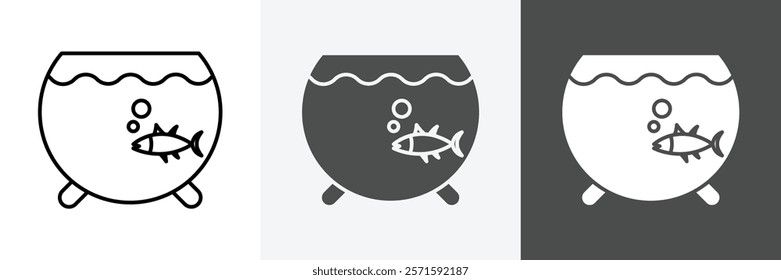 Aquarium icon set vector art