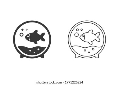 Aquarium icon set for website, application, printing, document, poster design. Vector