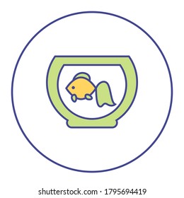 aquarium icon, simple infographic element, in bicolor filled line style from Pet-vet set, for web and UI design