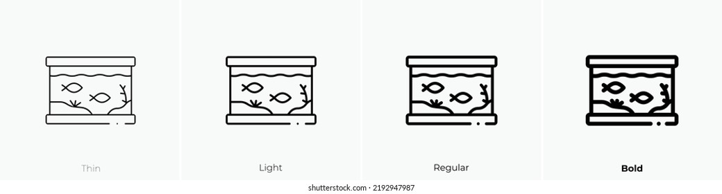 aquarium icon. Thin, Light Regular And Bold style design isolated on white background