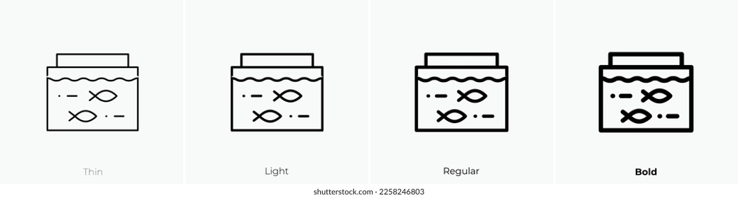 icono acuario. Diseño delgado, ligero y audaz aislado en un fondo blanco