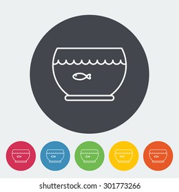 Aquarium icon. Thin line flat vector related icon for web and mobile applications. It can be used as - logo, pictogram, icon, infographic element. Vector Illustration. 