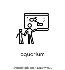 Aquarium icon. Trendy modern flat linear vector Aquarium icon on white background from thin line Activity and Hobbies collection, editable outline stroke vector illustration