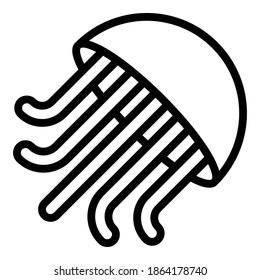 Aquarium jellyfish icon. Outline aquarium jellyfish vector icon for web design isolated on white background