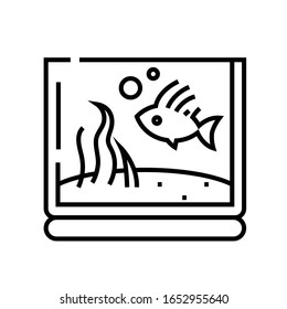 Aquarium line icon, concept sign, outline vector illustration, linear symbol.