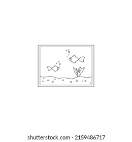 Aquarium line icon for website, application, printing, document, poster design. Vector