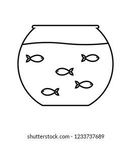 Aquarium linear icon. Thin line illustration. Fishkeeping. Contour symbol. Vector isolated outline drawing.