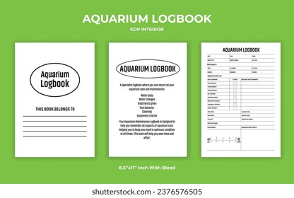 Aquarium Logbook KDP Interior Template