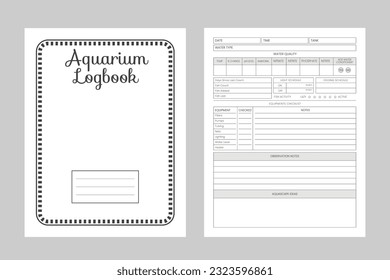 Aquarium Logbook Or Notebook planner