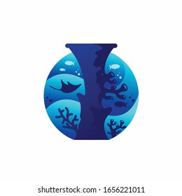 Aquarium logo with a simple concept