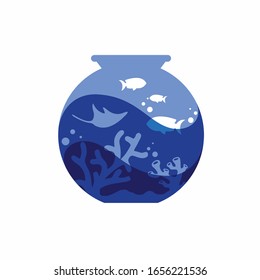 Aquarium logo with a simple concept