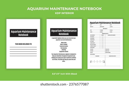 Aquarium Maintenance Notebook KDP Interior