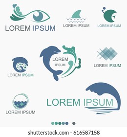 Aquarium Marine Life Logo - Vector