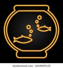 aquarium neon sign, modern glowing banner design, colorful modern design trends on black background. Vector illustration.