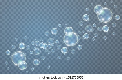 
Aquarium on a transparent background .Vector illustration of realistic bubbles. 