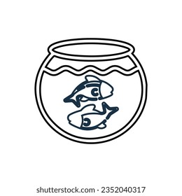 Aquarium pet or fish icon