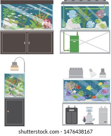 
Aquarium set with cabinet illustration