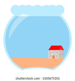 Aquarium, simple art with vector style
