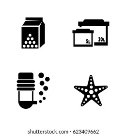 Aquarium. Simple Related Vector Icons Set for Video, Mobile Apps, Web Sites, Print Projects and Your Design. Black Flat Illustration on White Background.