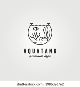 aquarium tank logo vector symbol illustration design, nature biota logo design