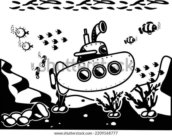 Aquarium, undersea cave, deep ocean bottom\
landscape vector icon design, wildlife seabed scenery symbol,\
Tropical Sea Under Water Surface stock illustration, Coral reef\
ocean underwater\
concept