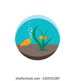 aquarium underwater fish and plants illustration 