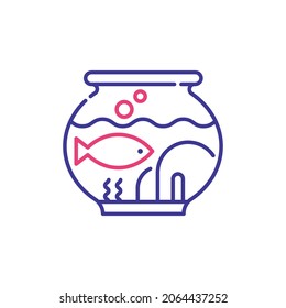 Aquarium Vector 2 colours Icon Design illustration. Veterinary Symbol on White background EPS 10 File
