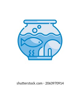 Aquarium Vector blue colours Icon Design illustration. Veterinary Symbol on White background EPS 10 File