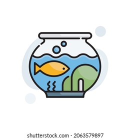 Aquarium Vector filled outline Icon Design illustration. Veterinary Symbol on White background EPS 10 File