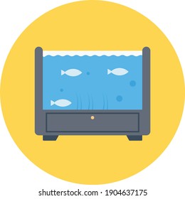 aquarium vector flat colour icon