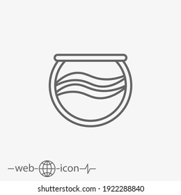 icono del vector acuario en fondo gris