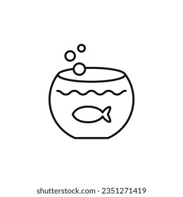 Aquarium vector illustration. Fish bowl on isolated background. Swim fish sign concept.