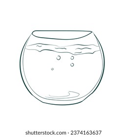 dibujo vector acuario dibujo simple garabato dibujante línea dibujada a mano aislado símbolo de signo abstracto imagen clip