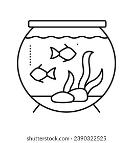 aquarium water line icon vector. aquarium water sign. isolated contour symbol black illustration