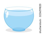 Aquarium with water. Transparent glass tank for fish content. Vector Empty Aquarium
