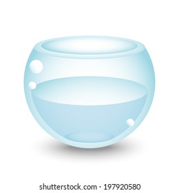 aquarium with water in vector isolated on white