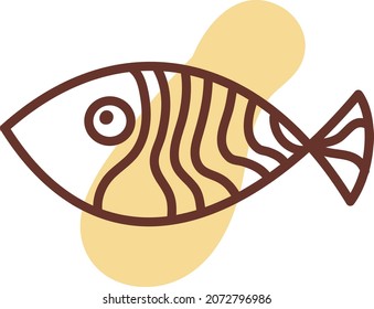 Aquarium yellow fish, illustration, vector, on a white background.