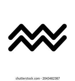 Aquarius - astrological sign. One of twelve zodiac symbols. Simple solid line vector icon.