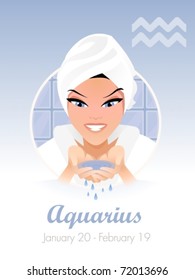 Aquarius  astrological sign. Vector illustration