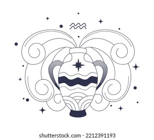 aquarius astrology zodiac sign isolated icon