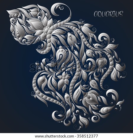 Aquarius.  Astrology Zodiac sign. Vector zodiac. Hand drawn style.