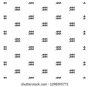 Aquarius black and white seamless pattern, background
