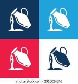 Aquarius-Blau-Rot-Vier-Farben-Minimal-Icon-Set