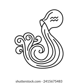 Aquarius color concept. Zodiac sign. Astrology and horoscope. Predictions and human character. Element air. Ruler Uranus.