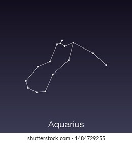 Aquarius constellation as it can be seen by the naked eye.